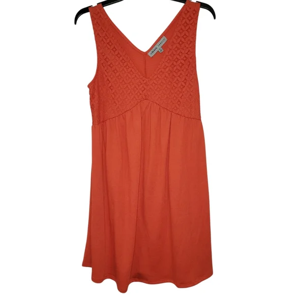 Absolutely Famous Orange Midi Dress NWT, V Neck, Sleeveless, Summer Dress - Picture 1 of 6